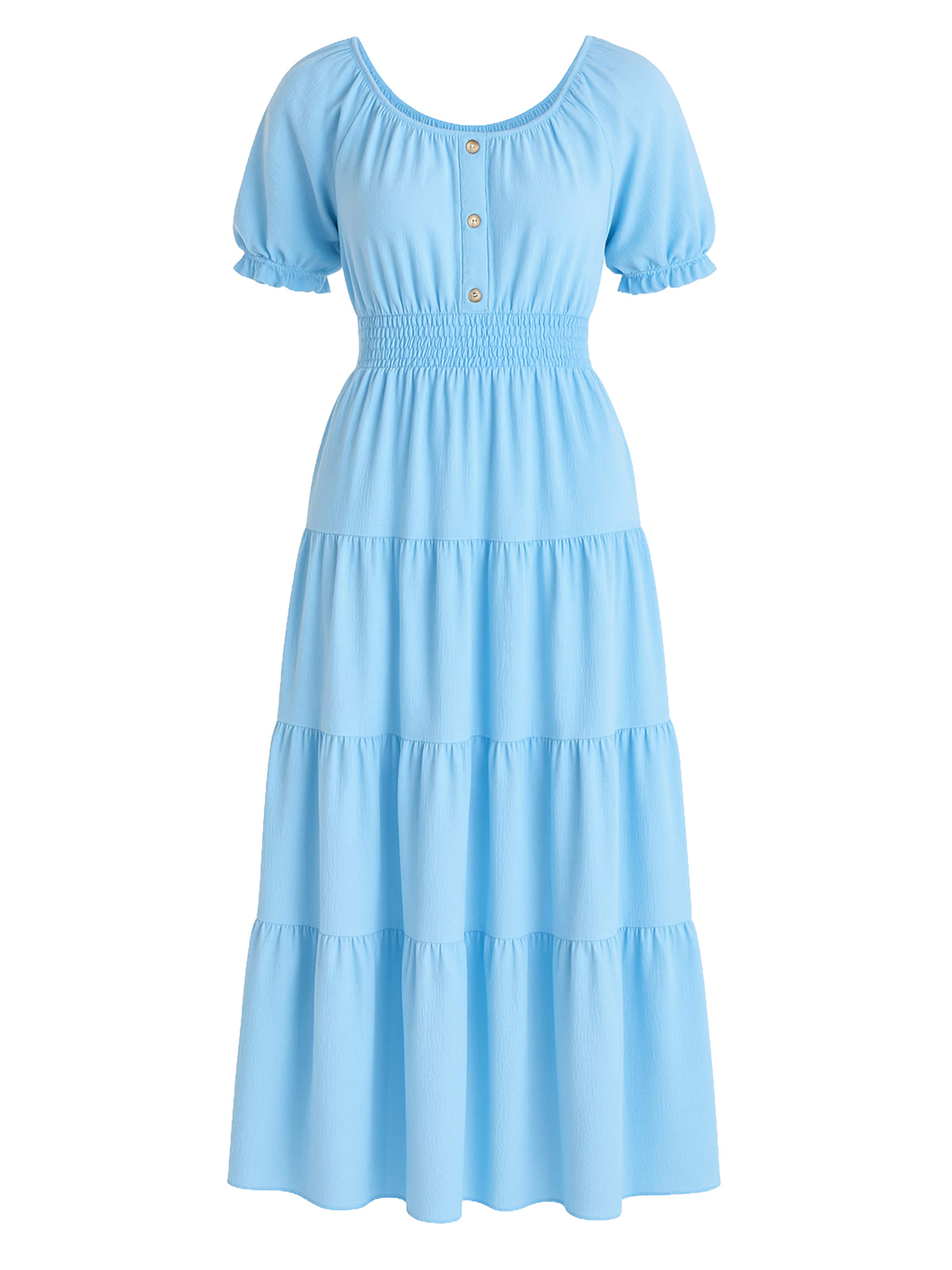 Robe Elara en bleu : devant