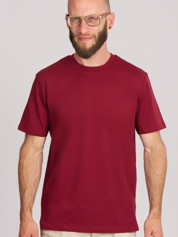 Life-Tree Shirt 'Organic Basic Burgundy' in Rot: Vorderseite