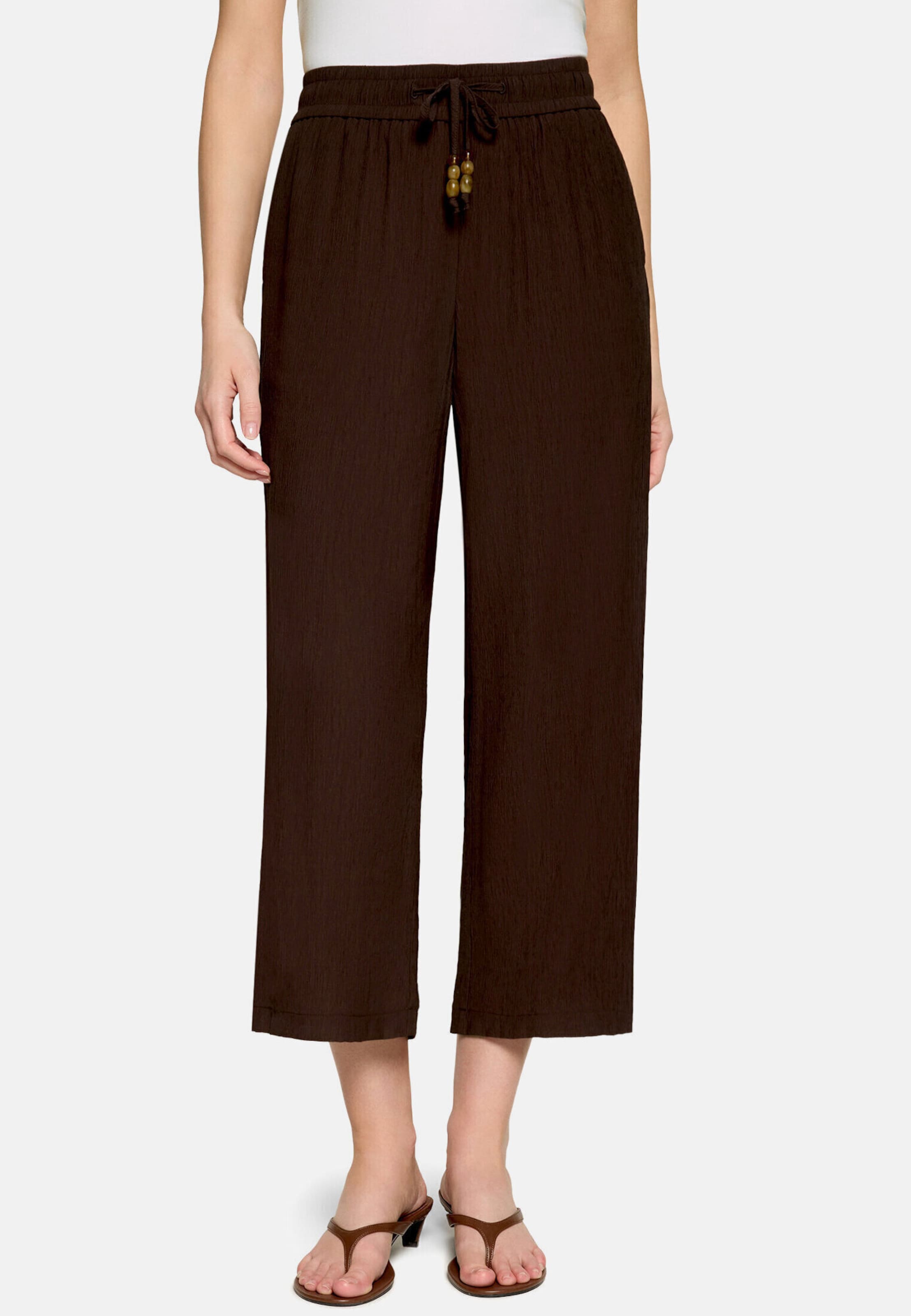 zero Skinny Hose mit Bindegürtel in Braun