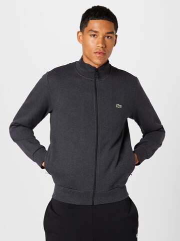 LACOSTE Zip-Up Hoodie in Grey: front