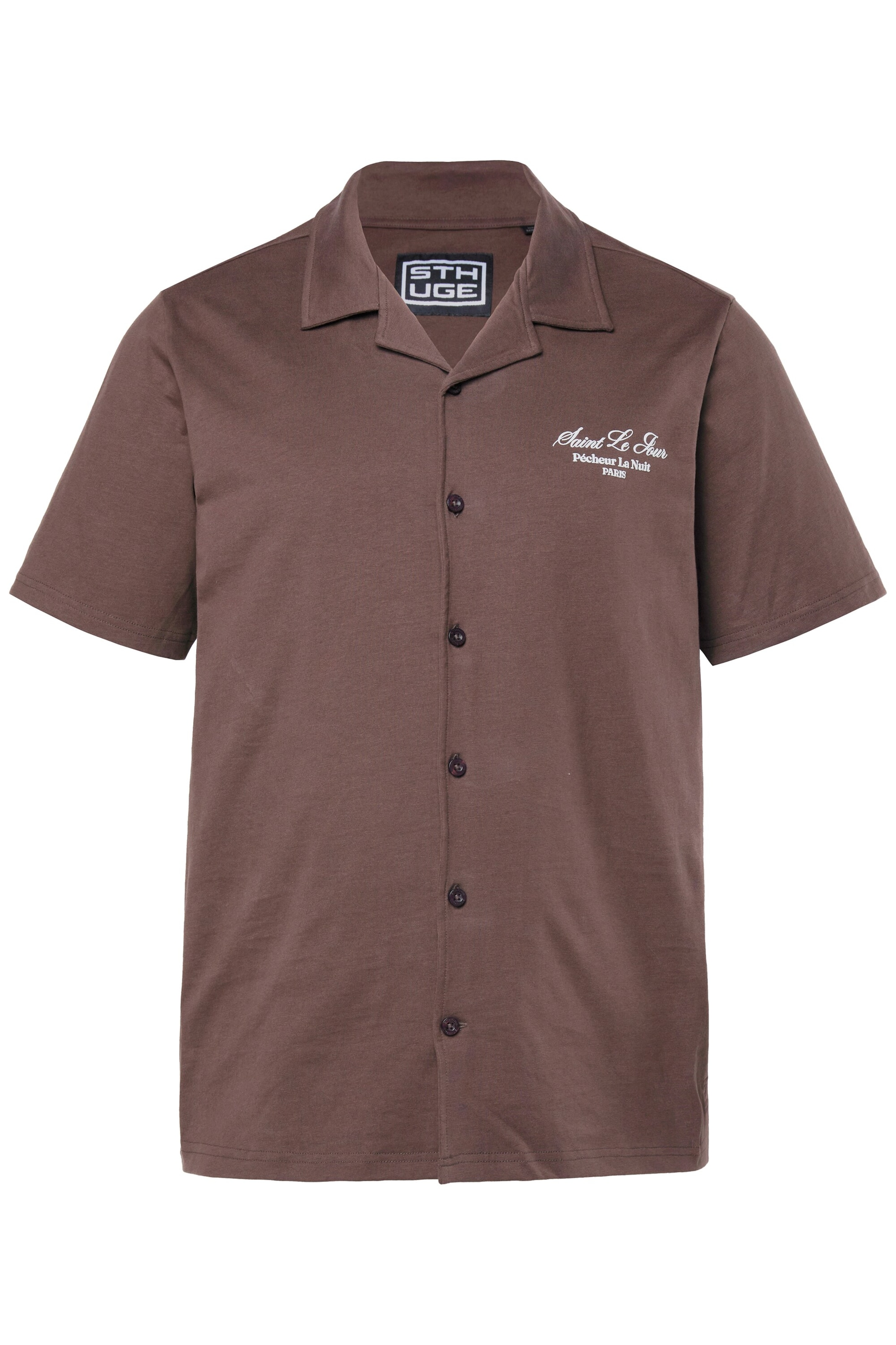 STHUGE Regular Fit Hemd in Braun: Vorderseite