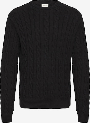 !Solid Strickpullover ' SDGibril ' in Schwarz: Vorderseite