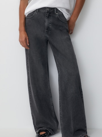 Wide Leg Jean Pull&Bear en gris : devant