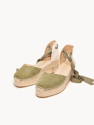 Alhamas - Sandalias 'Alpargata Cuña 6 cm' en verde