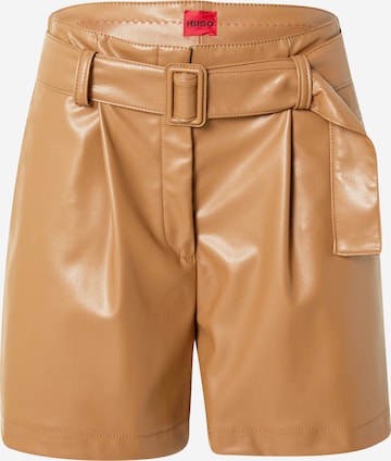 HUGO Red - regular Pantalón plisado 'Halipo' en marrón: frente