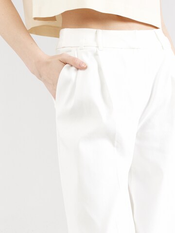 Warehouse - Pierna ancha Pantalón plisado en blanco