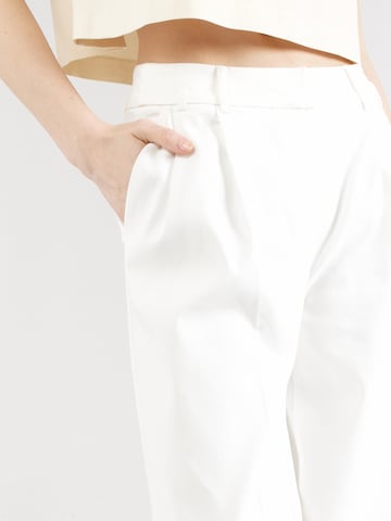 Warehouse Wide leg Pleat-Front Pants in White