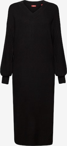 Robes en maille ESPRIT en noir : devant