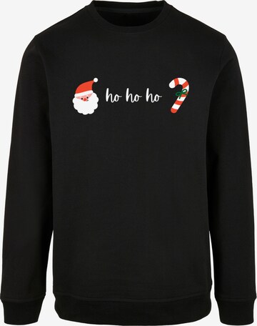 F4NT4STIC Sweatshirt 'Ho Ho Ho Weihnachten Christmas' in Schwarz: predná strana