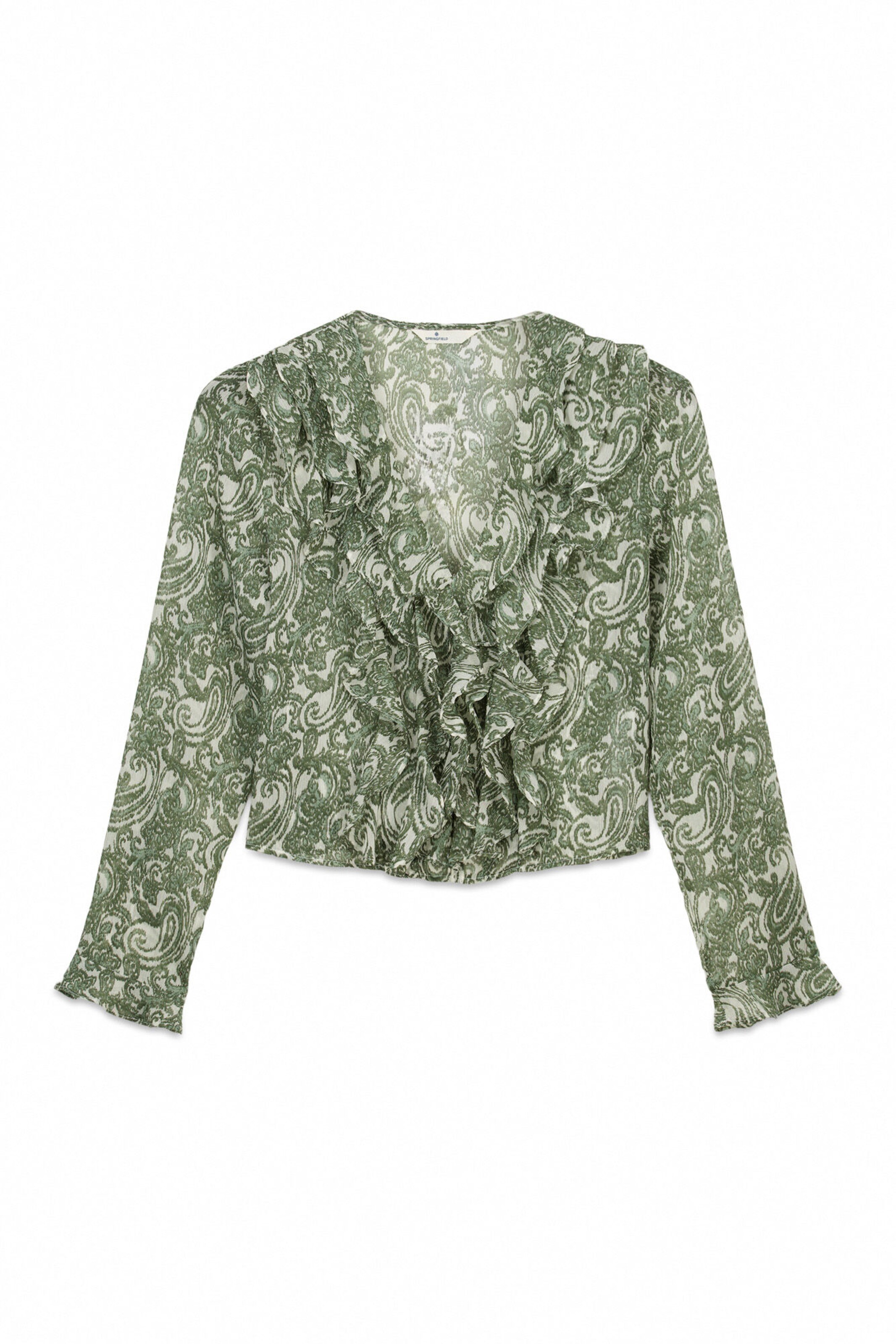 Springfield Blouse in Groen: voorkant