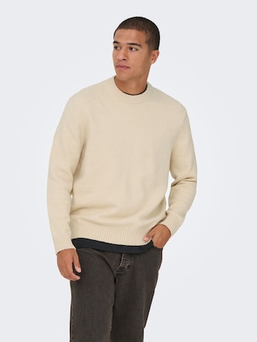 Only & Sons Свитер 'ONSJames' в Бежевый: спереди