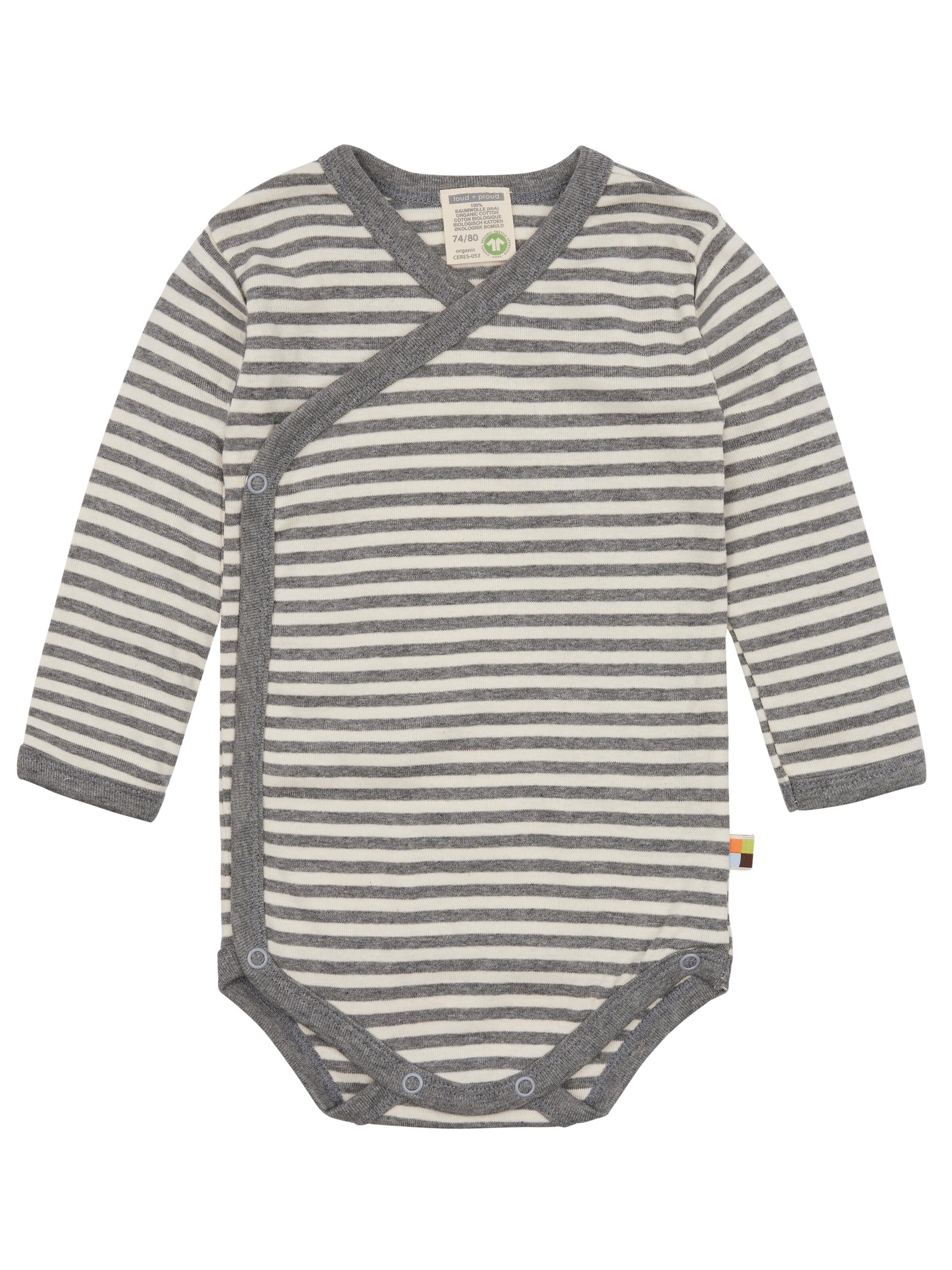 loud + proud Romper/Bodysuit in Grey: front