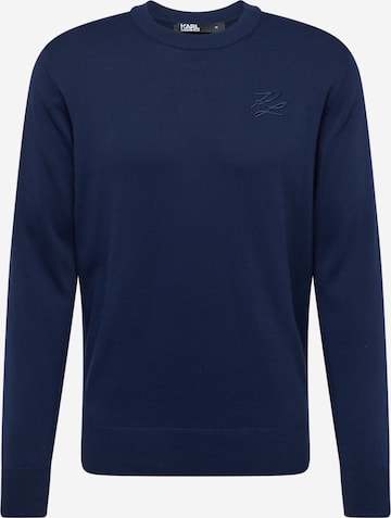 Karl Lagerfeld Пуловер в синьо: отпред