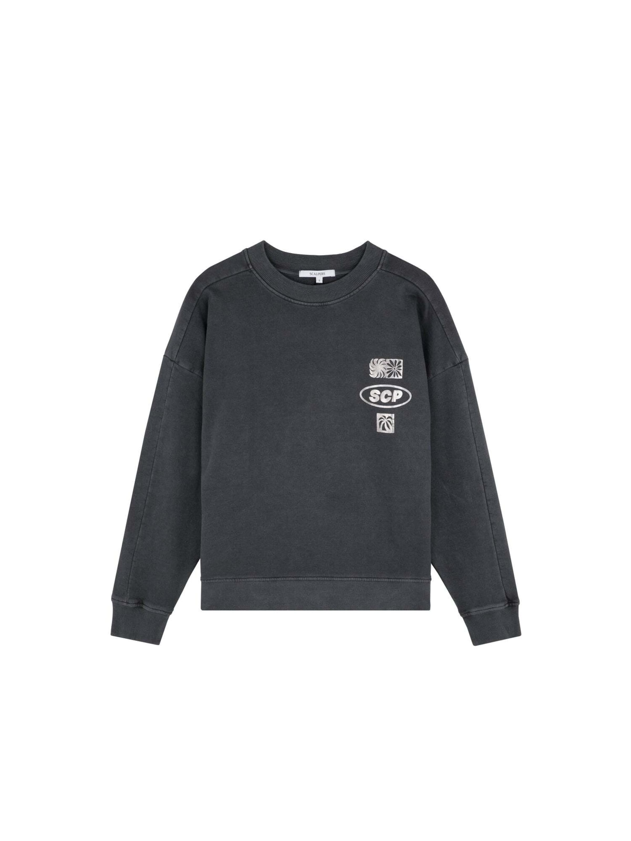 Scalpers Sweatshirt 'Moya Flow' in Grau: Vorderseite