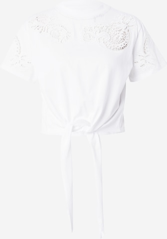 GUESS - Camisa 'Ajour' em branco: frente