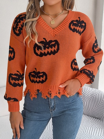 Yesfashion Knit cardigan in Orange