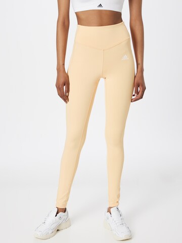 ADIDAS SPORTSWEAR Skinny Workout Pants in Beige: front