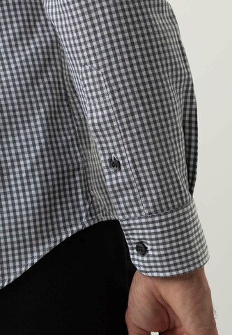 Black Label Shirt Regular Fit Businesshemd 'MELANGE' in Grau