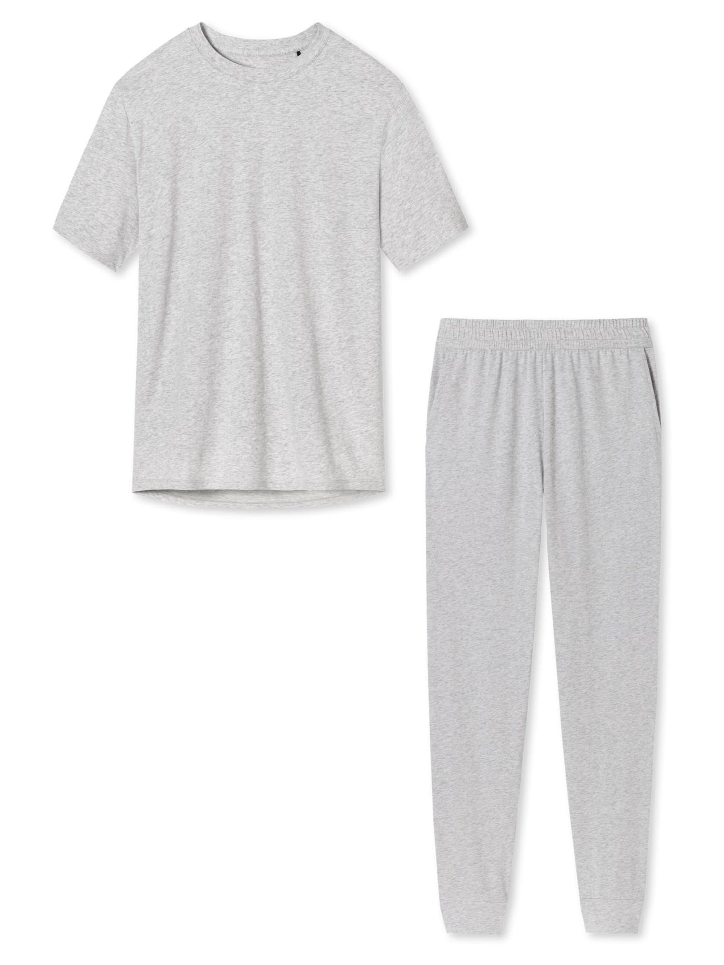 SCHIESSER Pajama 'Organic Cotton' in Grey: front