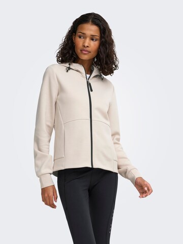 ONLY PLAY Sweatvest 'PETA' in Beige: voorkant