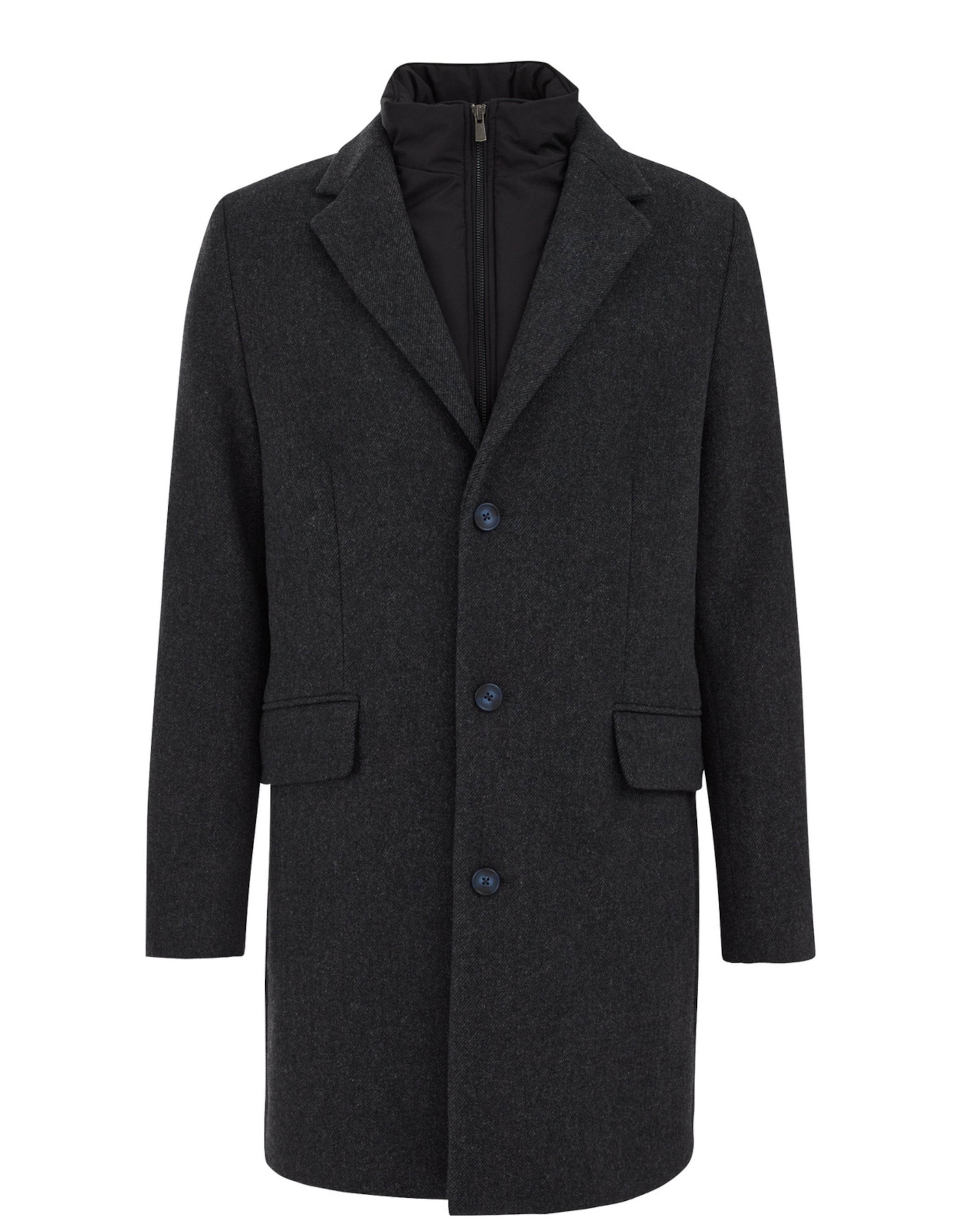 WE Fashion - Sobretudo meia-estação em azul: frente