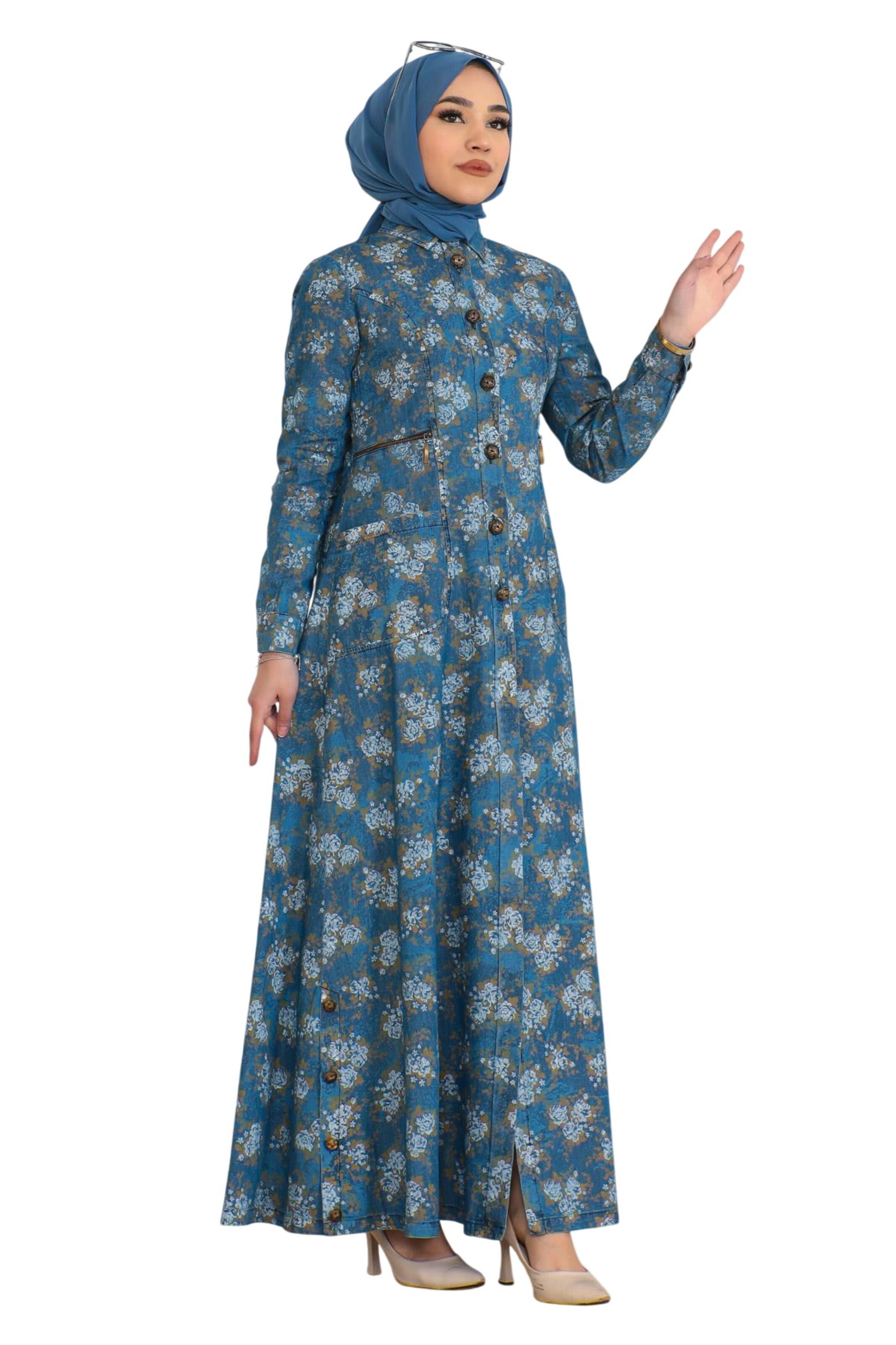 MODAMIHRAM Kleid in Blau: Vorderseite