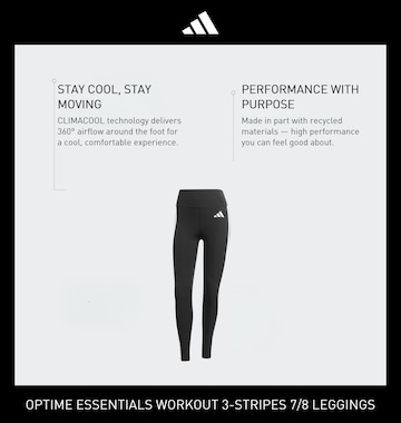 ADIDAS PERFORMANCE Skinny Urheiluhousut 'Optime Essentials' värissä musta