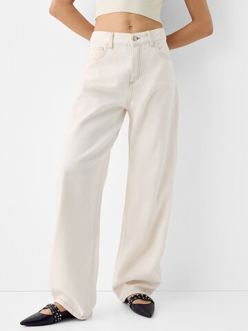 Bershka Wide Leg Jeans i beige