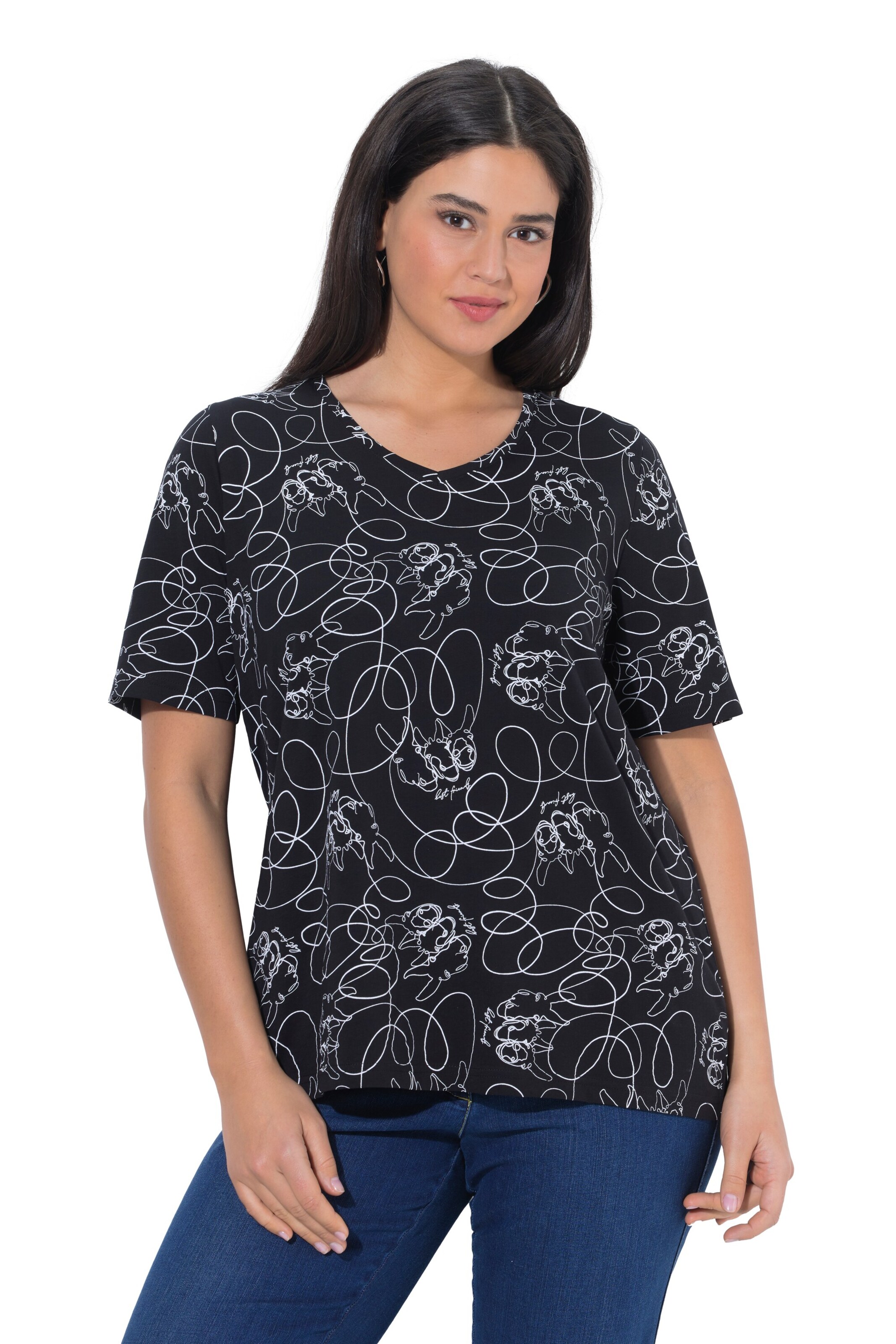 Ulla Popken Shirt in Black: front