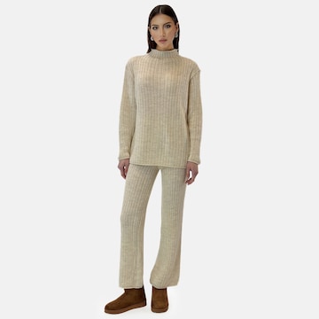 Pantalons de tailleur Elara en beige : devant