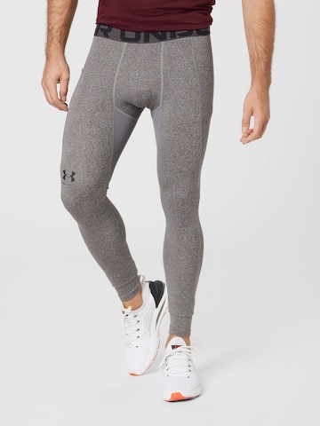 UNDER ARMOUR - Skinny Calças de desporto em cinzento: frente