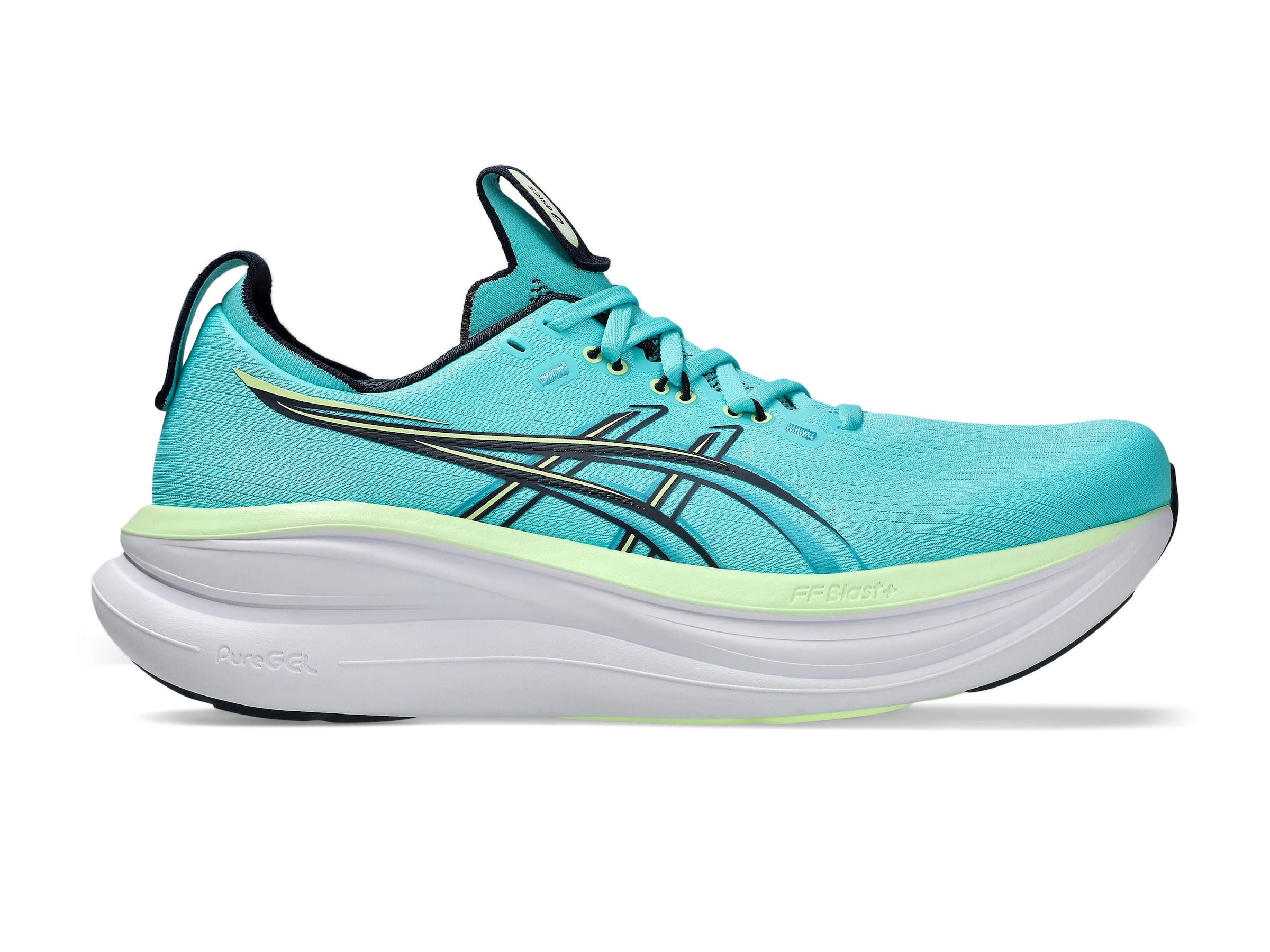 ASICS Laufschuh 'Gel-Nimbus 28' in 42 in aqua / pastellgrün / schwarz, Produktansicht