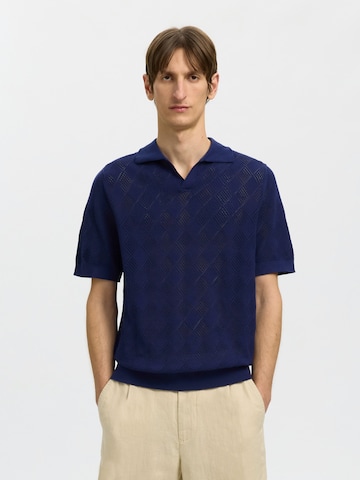 Pull-over 'SLHARCO' SELECTED en bleu : devant