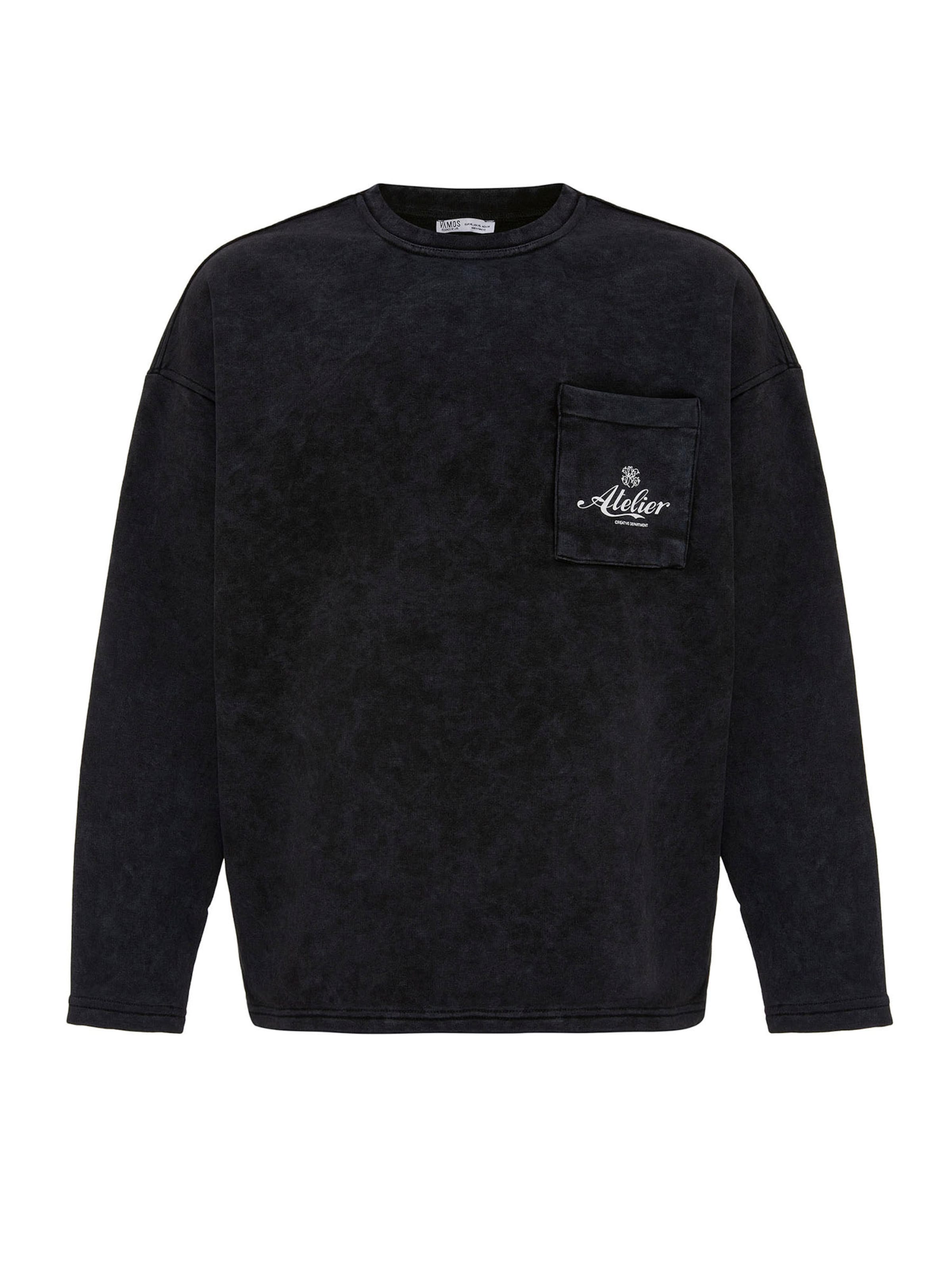 VAMOS CLO Μπλούζα φούτερ σε μαύρο: μπροστά