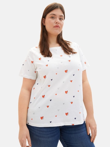 T-shirt Tom Tailor Women + en blanc