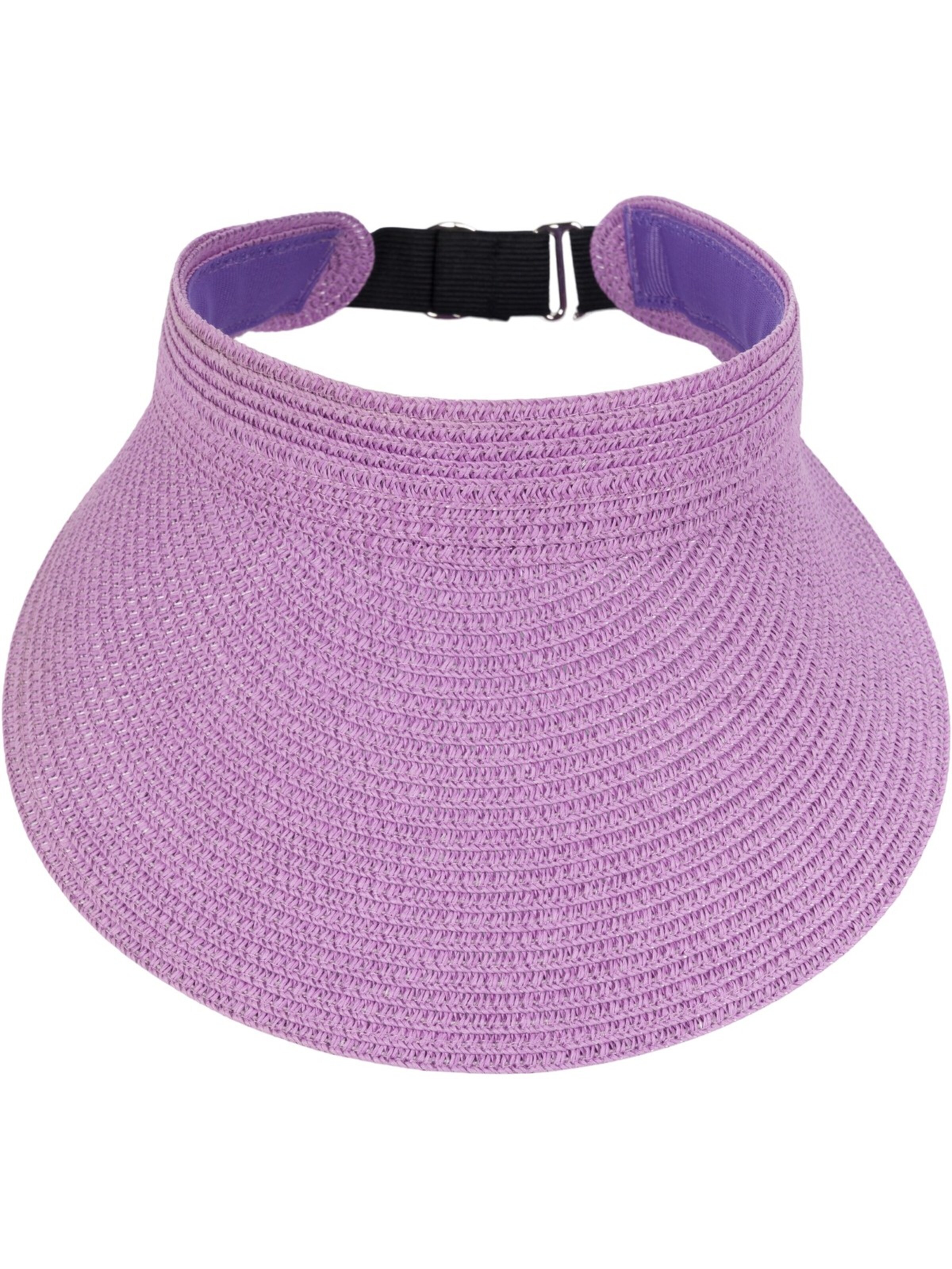 styleBREAKER Cap 'Papierstroh Visor Cap Einfarbig' in Purple