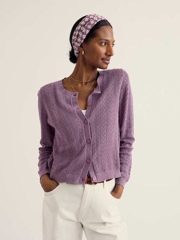 Seasalt Cornwall Knit cardigan 'Willowing' in Purple: front