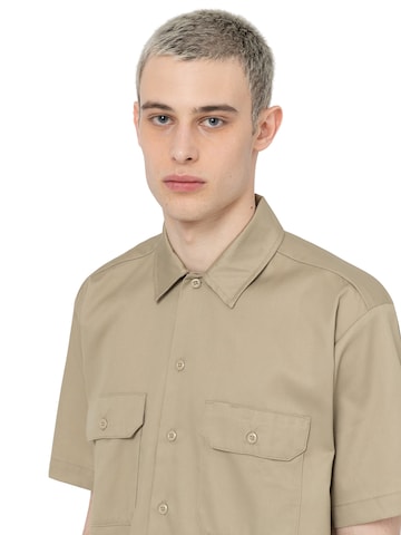 DICKIES Comfort fit Button Up Shirt 'work shirt' in Beige