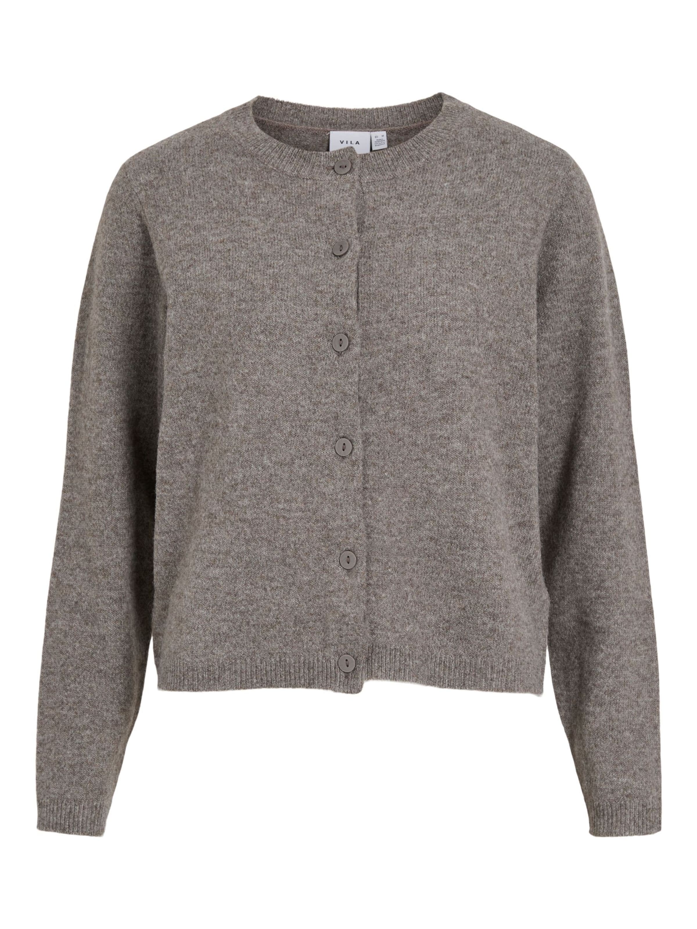 VILA Knit cardigan 'VILiga' in Brown: front