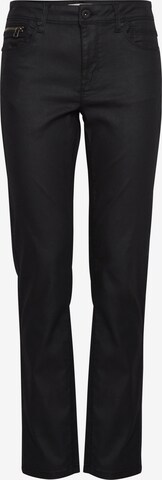 PULZ Jeans Slim fit Pants 'PZEMMA' in Black: front