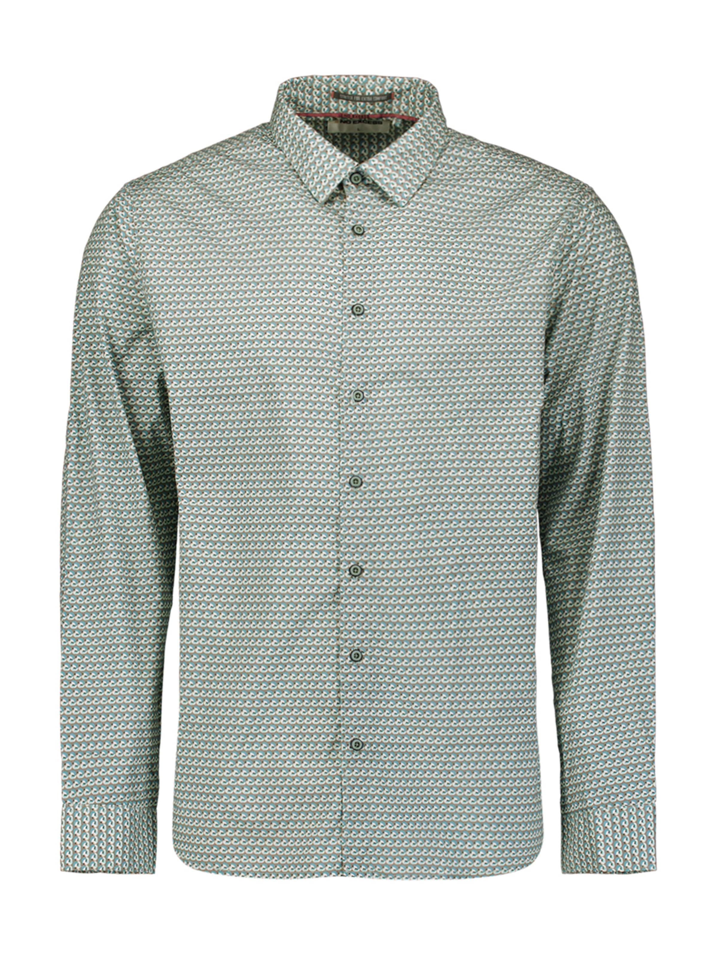 No Excess Regular fit Overhemd in Blauw: voorkant