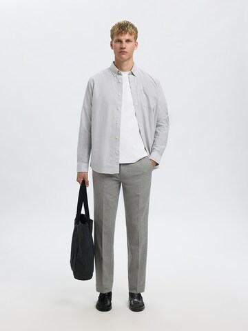 SELECTED - regular Pantalón de pinzas 'SLH196' en gris