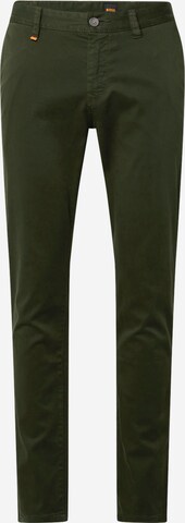 Pantaloni chino 'Taber' di BOSS in verde: frontale