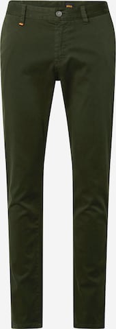 BOSS Orange Chino kalhoty 'Taber' – zelená: přední strana