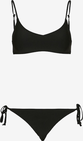 Urban Classics Bustier Bikini | črna barva: sprednja stran