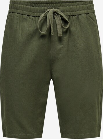 Pantalon 'Linus' Only & Sons en vert : devant