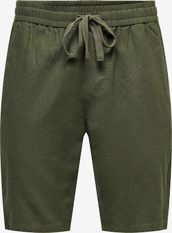 Pantalon 'Linus' Only & Sons en vert : devant