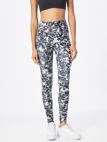 Reebok Skinny Workout Pants 'Lux 2.0 Speckle Modern Safari' in Black: front