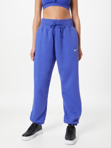 Effilé Pantalon 'Phoenix Fleece' Nike Sportswear en bleu : devant