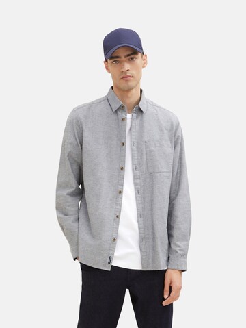 TOM TAILOR Regular fit Button Up Shirt in Grey